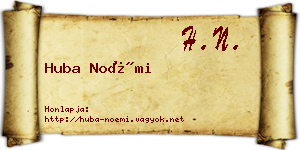 Huba Noémi névjegykártya